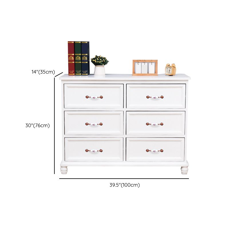 13.8" W Vertical Chest Solid Wood White Storage Chest with Drawers