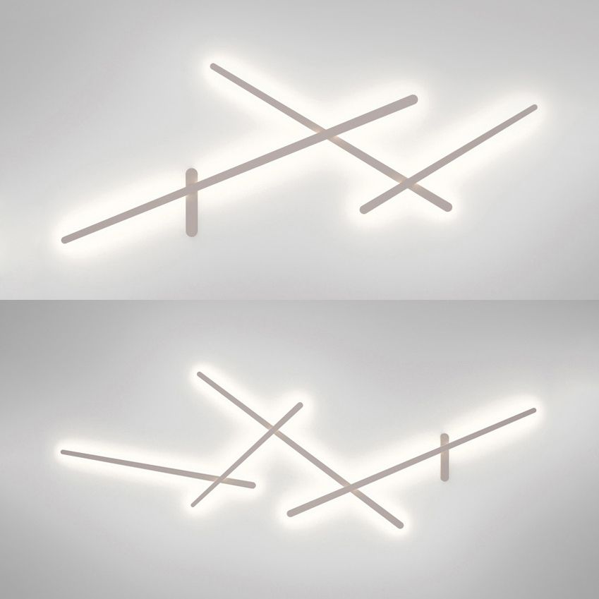 Soggiorno linee incrociate lampada da parete metallo 3/4 luci moderna semplice illuminazione da parete bianca