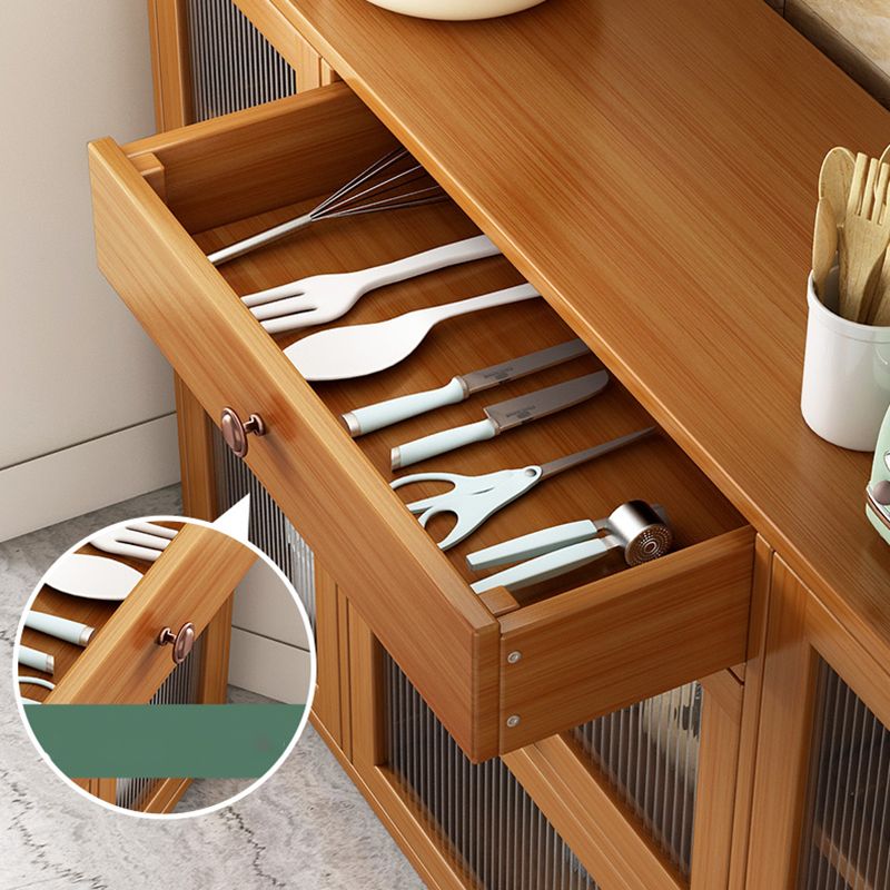 Contemporary Sideboard Cabinet Bamboo Sideboard Table with Drawers for Dining Room