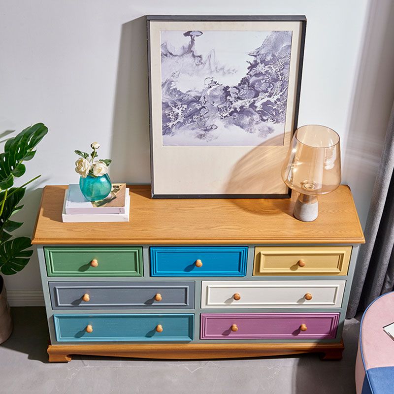 Coastal Style Storage Chest 7 Drawers Storage Chest Dresser for Bedroom