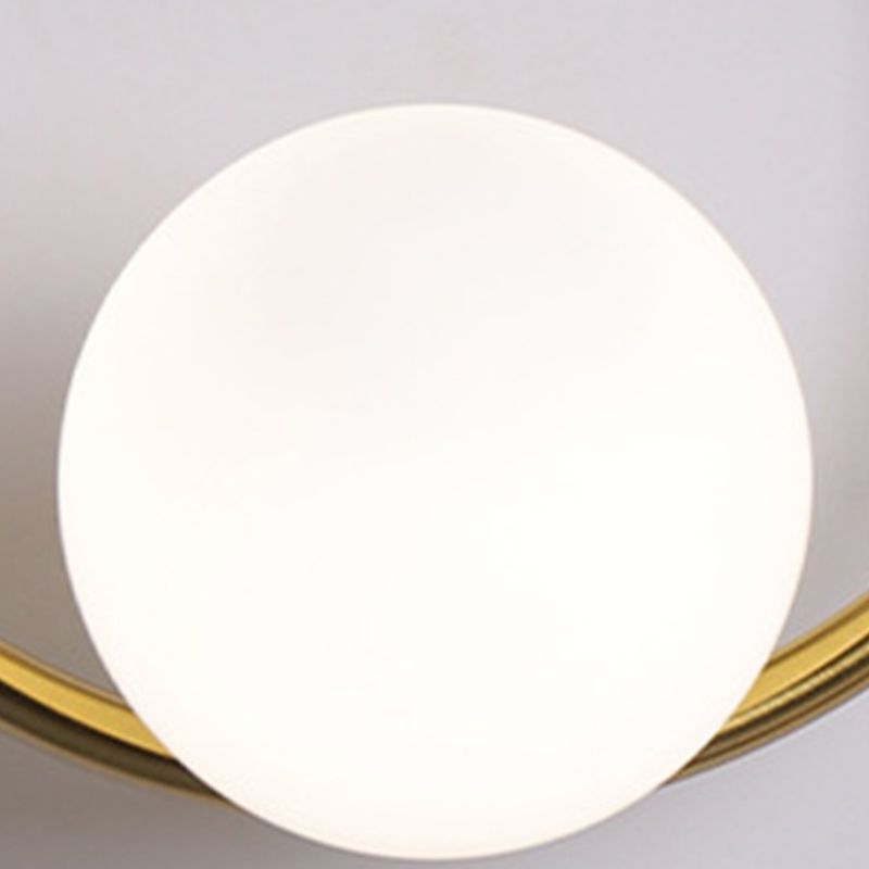 Discina de pared de vidrio blanco 1 lámpara de luz montada en la pared para sala de estudio