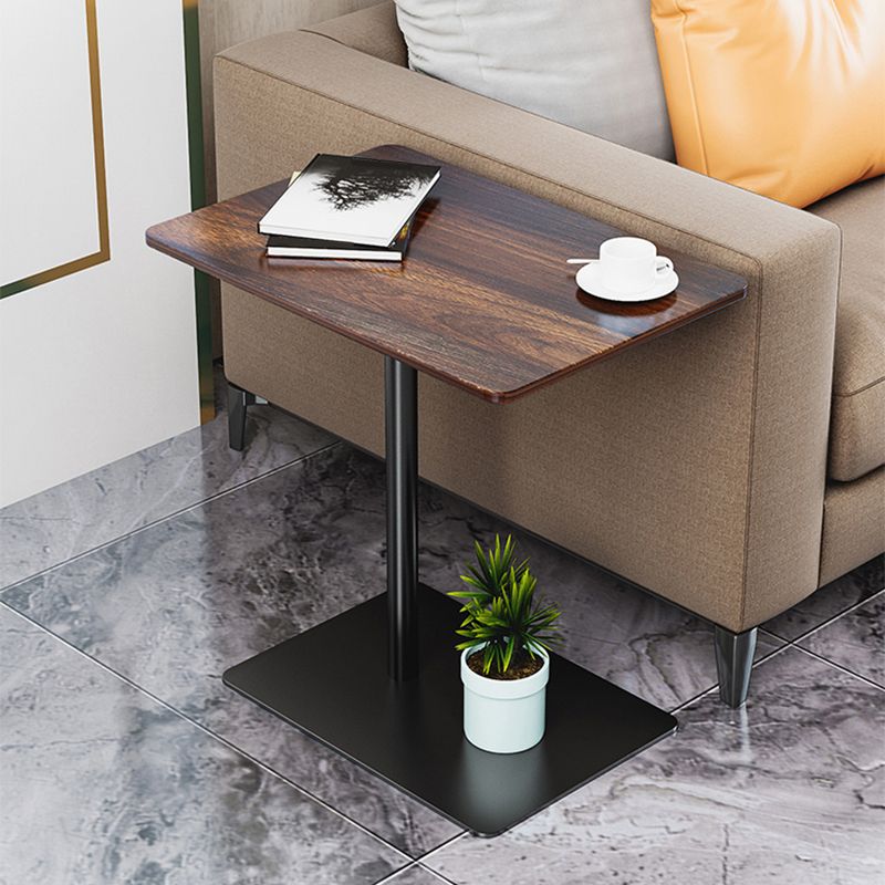 Modern Wood End Slide Table Rectangular Minimalist Sofa Corner Table