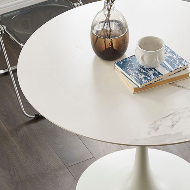 Modern Round Table Sintered Stone Table with Metal Legs for Home