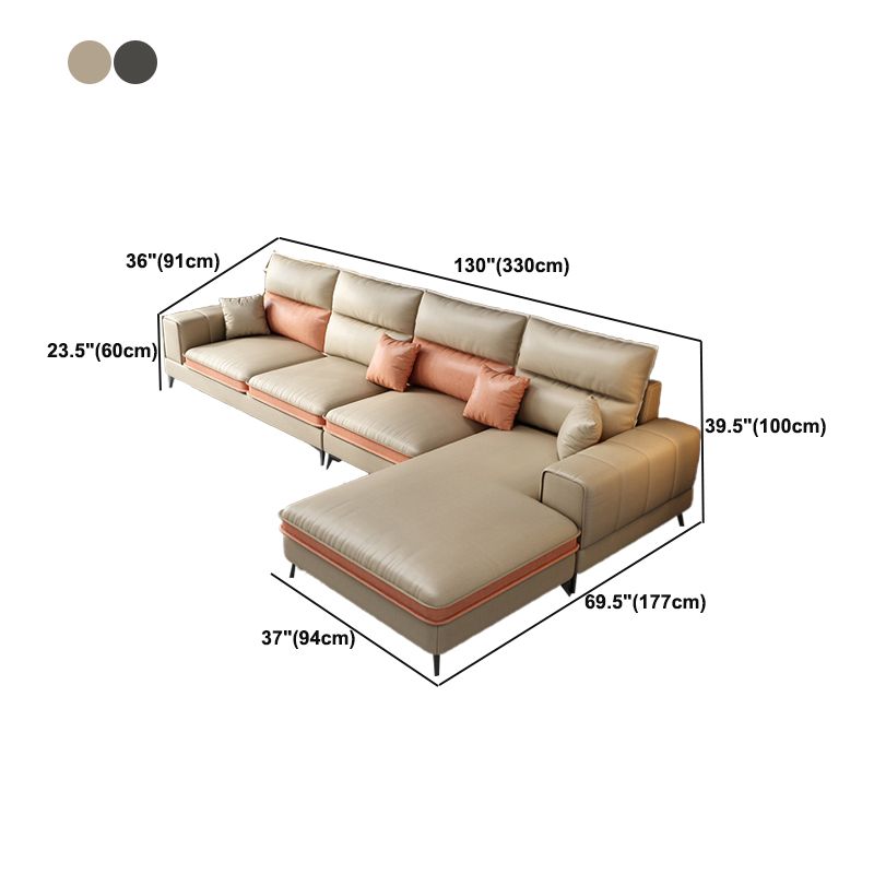 Glam Stationary Faux Leather Living Room Recessed Arm Cushionssofa