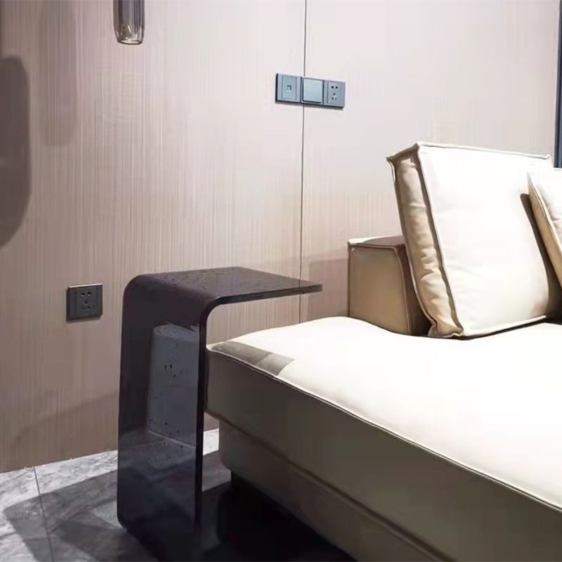 Modern Style Black/tan/transparent Acrylic Rectangular Material Side Table