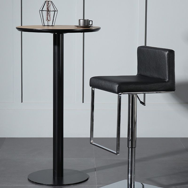 Contemporary Round Wood Top Bar Dining Table for Coffee Shop