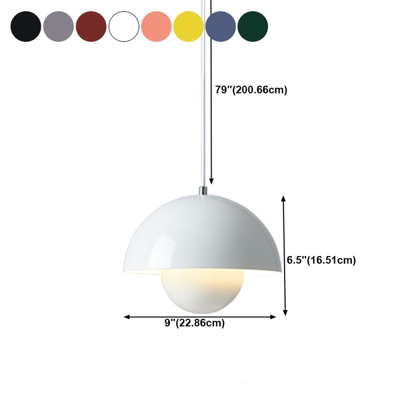 Macarons de metal de forma redonda Macarons de luz de 1 luz colgando lámpara montada colgada