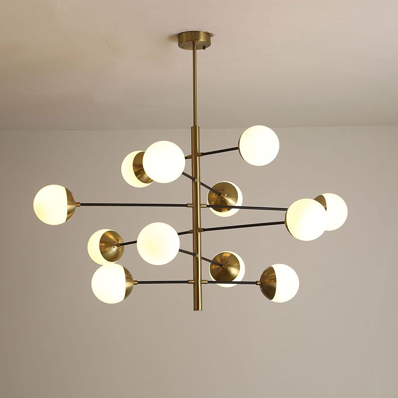 Living Room Chandelier Pendant Light Modern Chandelier Light Fixture with Starburst Glass Shade