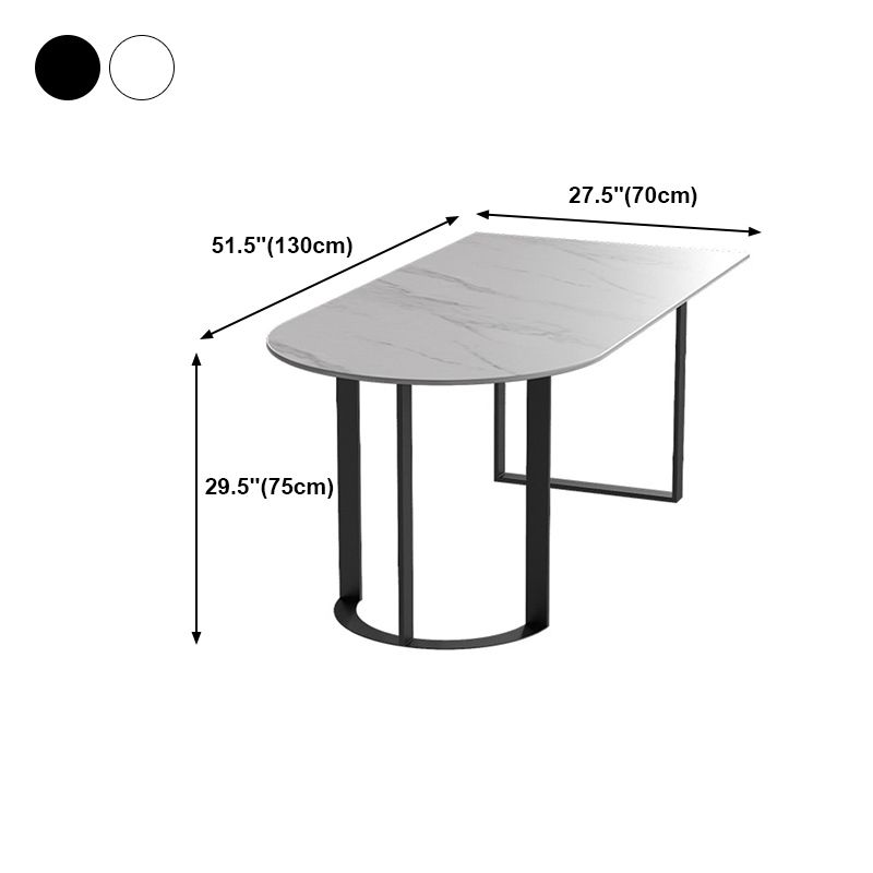 Free Form Sintered Stone Top Table for Restaurant Luxury Dining Table with Double Pedestal