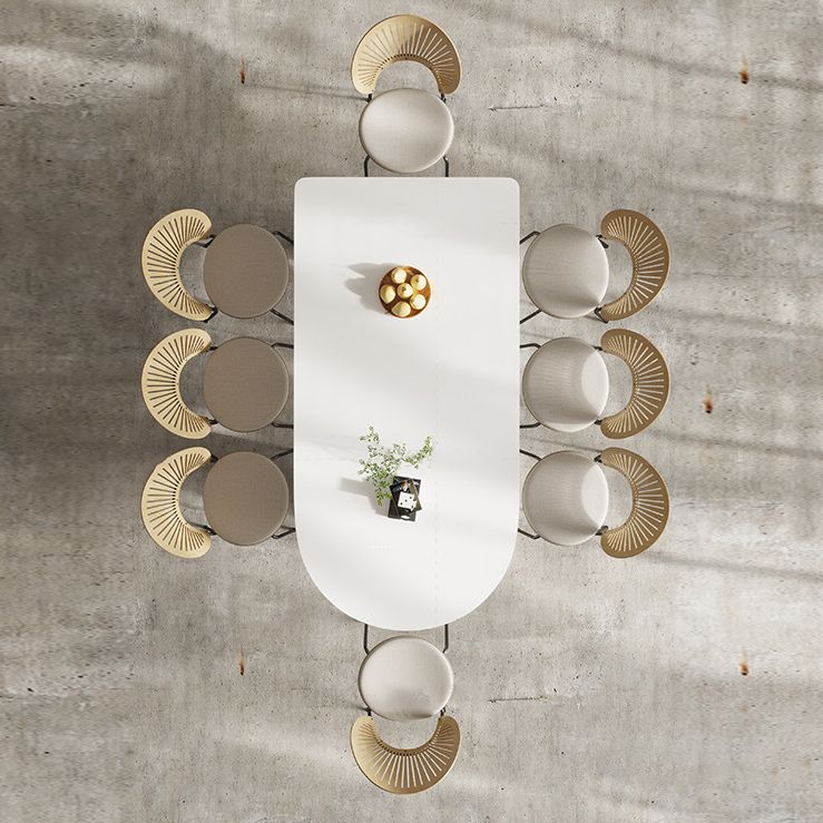 Modern Style White Dining Table Sintered Stone Table for Home