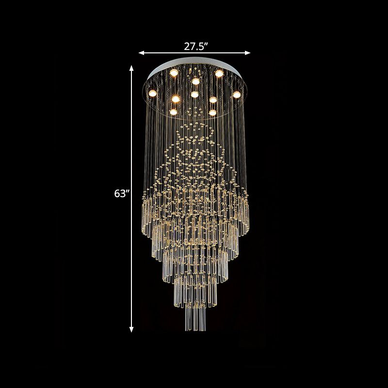 Kugeln und Stäbe Kristall Drop Lampe moderne 10 Lampen Wohnzimmer LED Multi -Deckenleuchte