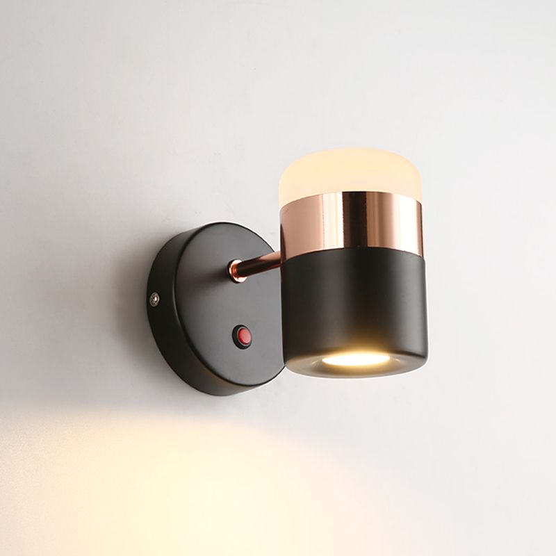 Half Cylinder Shade Metal Wall Sconce Modern Style 1 Light Reading Wall Mount Lighting