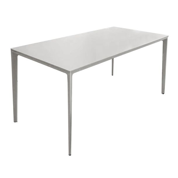 Mesa de comedor de piedra sinterizada contemporánea Mesa de comedor de forma rectangular blanco para cocina