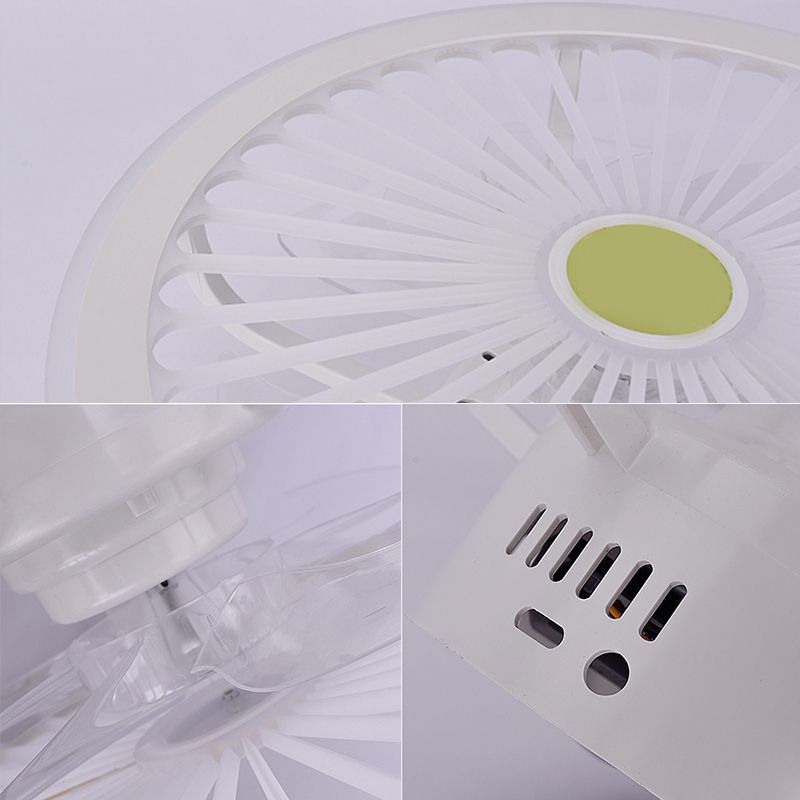 Weiße radförmige Spülenhalterende Deckenventilator Leichte Nordische Acryl -LED -Halbflush -Licht