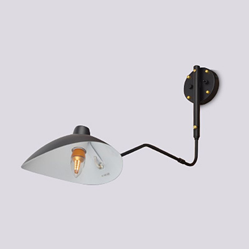Fispositi di illuminazione in metallo industriale a parete a 1 luci di altalena in nero in nero