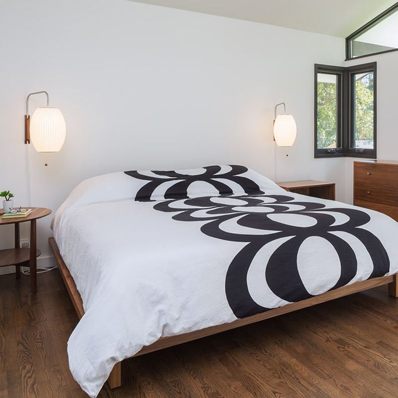 Wood Geometric Wall Sconce Lights Modern Style 1 Light Wall Mounted Lamp in White