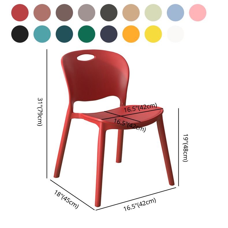 El comedor plástico contemporáneo preside la parte posterior abierta sin brazos que cena la silla lateral para el uso en el hogar