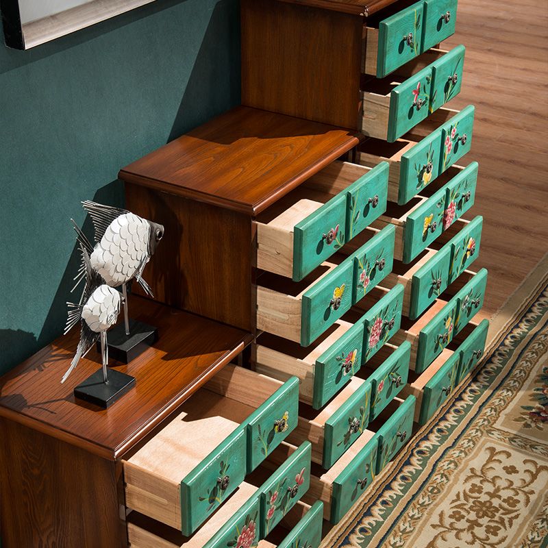 Coastal Wood Lingerie Chest Vertical Storage Chest for Bedroom