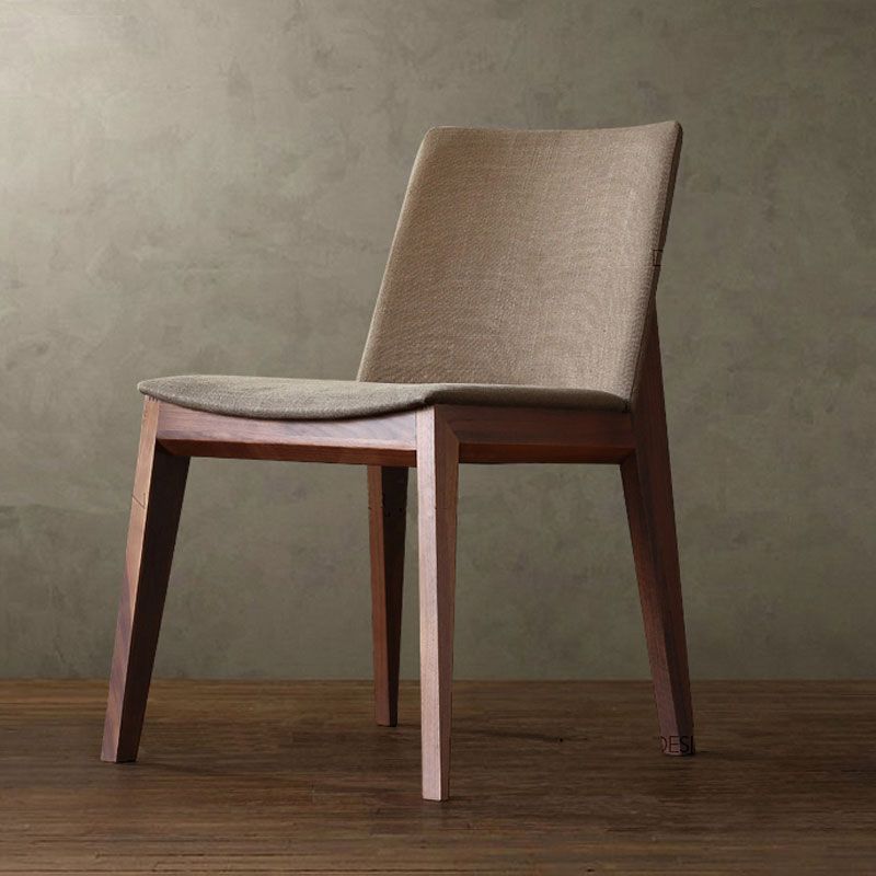 Sillas de comedor estilo moderno Sillas auxiliares sin brazos con patas de madera