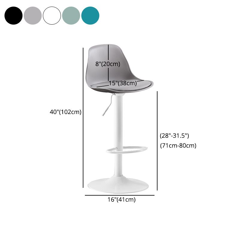 Metal Contemporary Kitchen Dining Room Armless Stool Adjustable Height Barstool