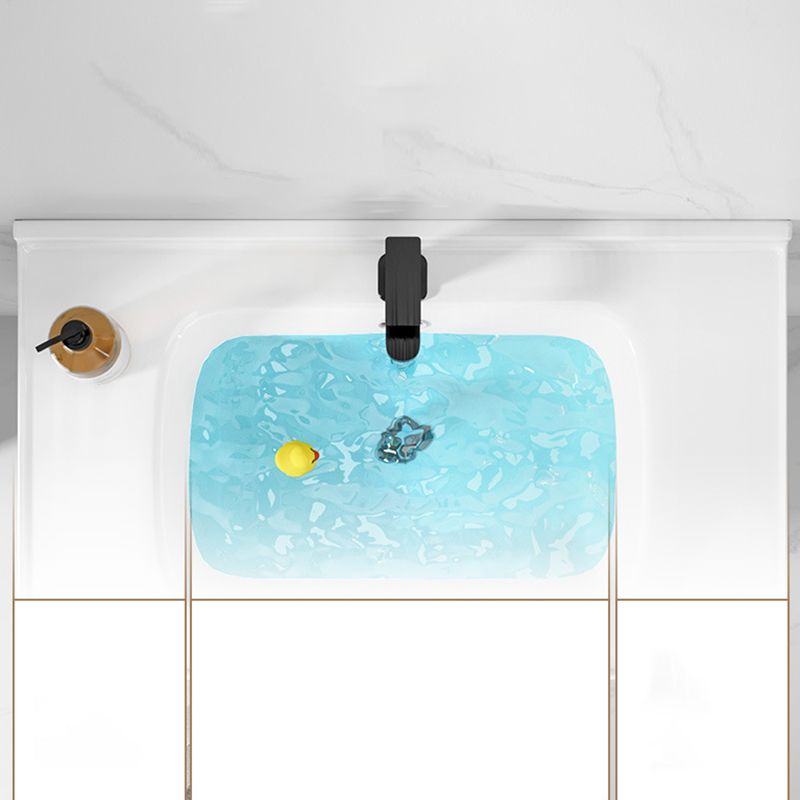 Modern Wall Mount Sink Vanity Metal Bathroom Vanity Cabinet with Mirror Cabinet