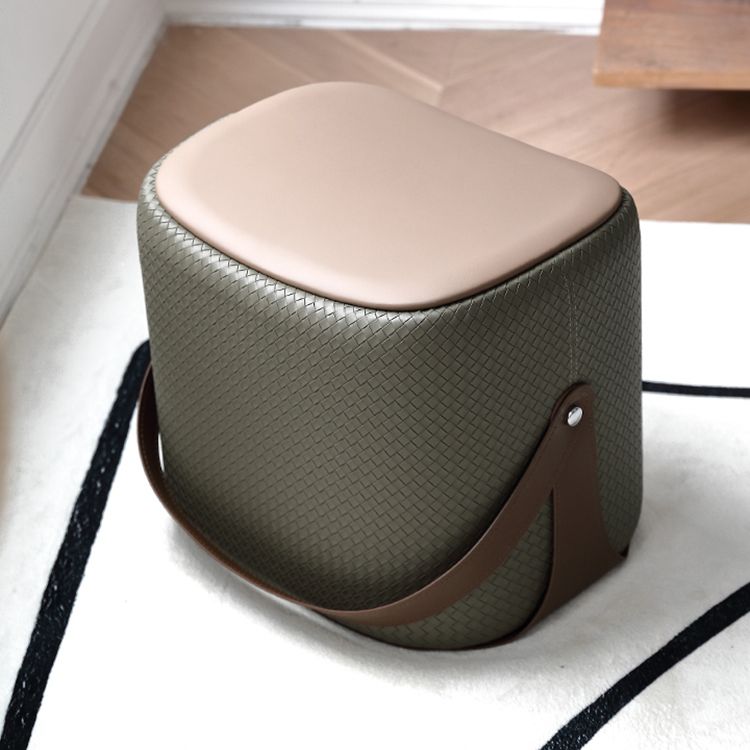 Contemporary Faux Leather Upholstered Ottoman Rectangle Standard