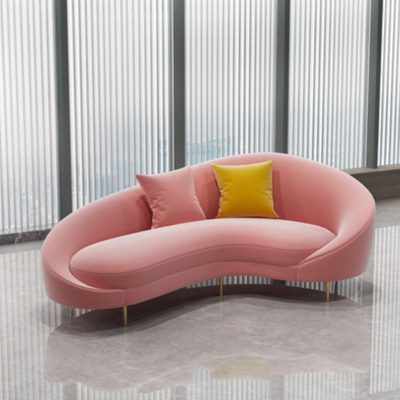 Contemporary Velvet Sloped Arms Sofa with Tight Back for Livingroom