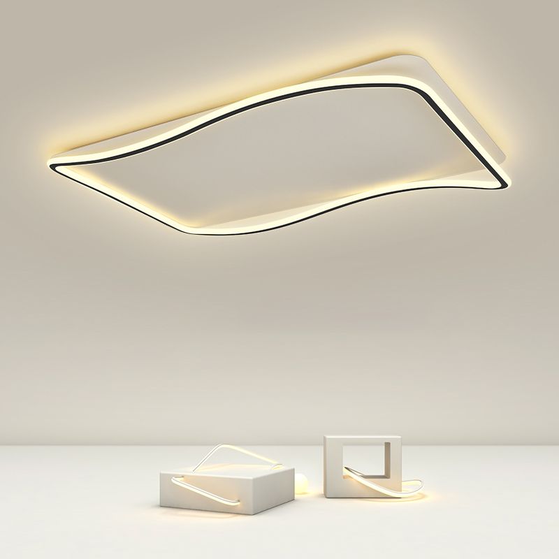 Flush géométrique moderne Mount Light Acrylic Flush Mount Ceiling Light in Black and White Finish