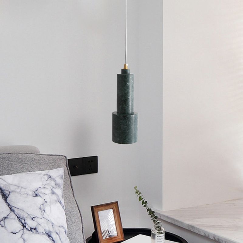 Cylinder Dinning Room Pendant Lighting Fixture Stone Nordic Style Hanging Light Fixture