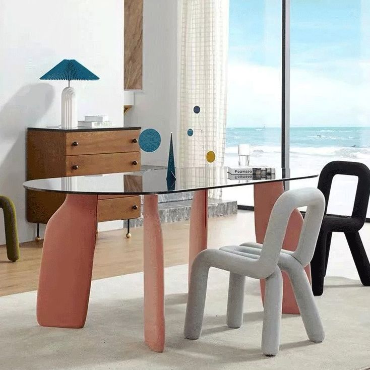 Juego de sillas de terciopelo de estilo moderno, silla de cocina y comedor con parte trasera abierta