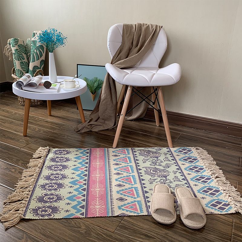 Nostalgia Ameicana Pattern tapis bohemian Area Tapis tapis frange pour la décoration intérieure