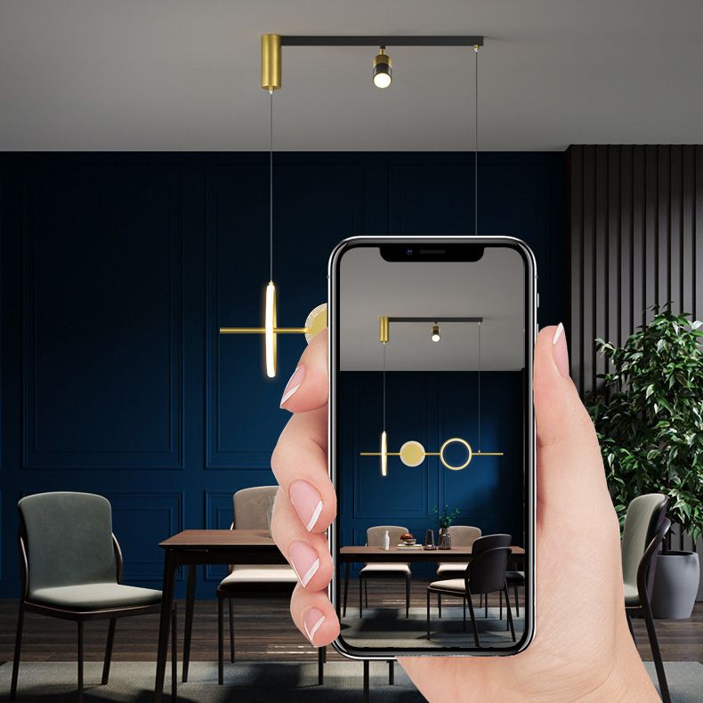 4/6-Light Modernism Golden Kitchen Island Lighting LED Ceiling Light for Foyer