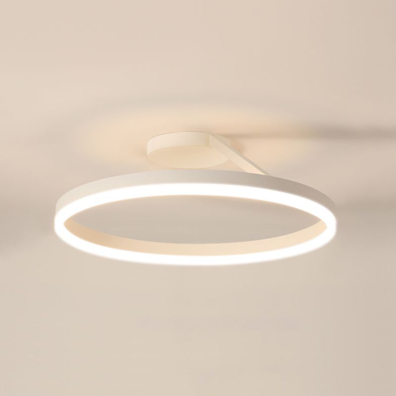 Contemporary Circular Flush Light Fixture Metal 1 Light Flush Mount Ceiling Light