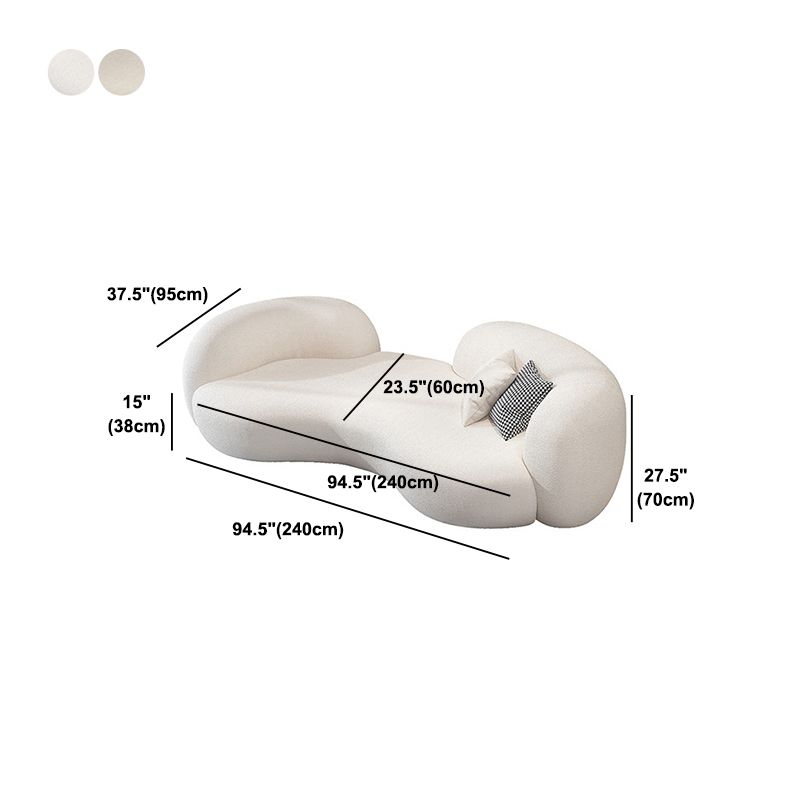 Beige Contemporary Standard Armless Sofa Curved Sofa for Living Room, Apartment