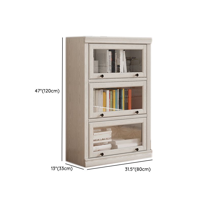 White Closed Back Shelf Bookcase Cabinets Included for Home Office