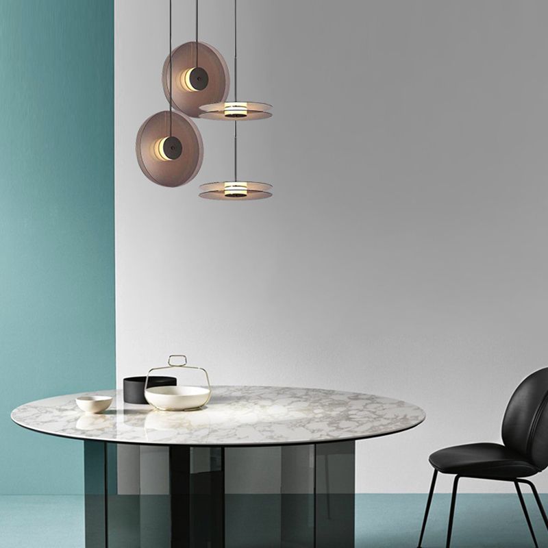 Rauchy graues Glas Deckenleuchte Ding Room Schlafzimmer 1 Licht modernes hängendes Licht