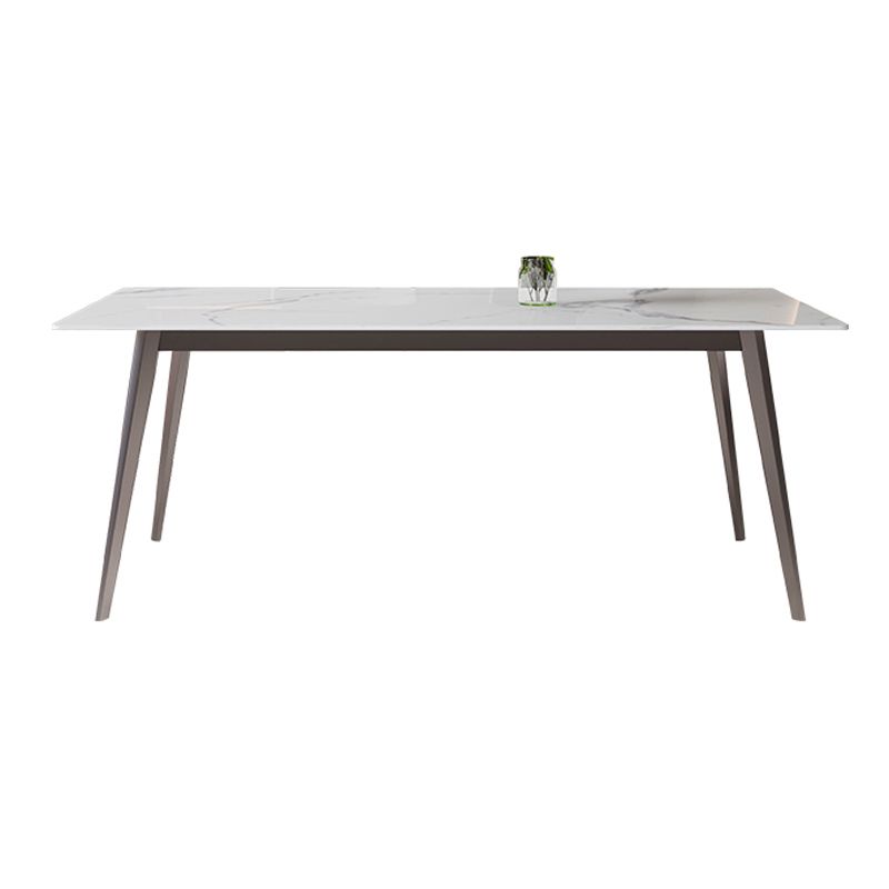 Mesa de comedor moderna resistente a los rasguños Mesa rectangular de piedra sinterizada con 4 patas Base
