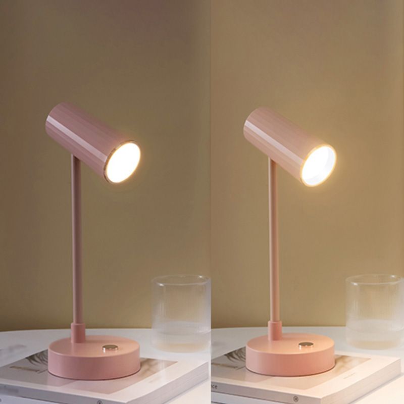 Lampada da tavolo tubolare ricaricabile Lampada da lettura a LED da comodino in plastica Macaron