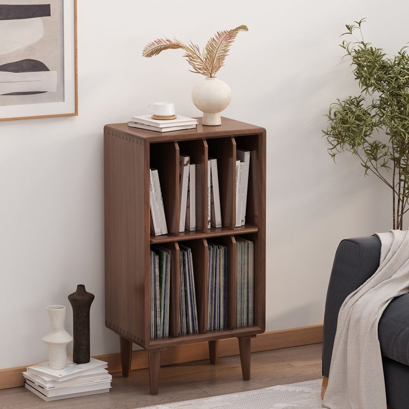 Modern Style Solid Wood Bookshelf Closed Back Bookcase with Shelves