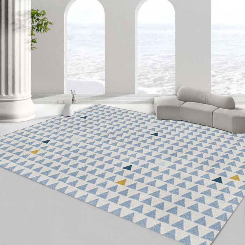 Modern Minimalist Line Rug Square Loop Pile Rug Absorbent Non-slip Area Carpet for Living Room