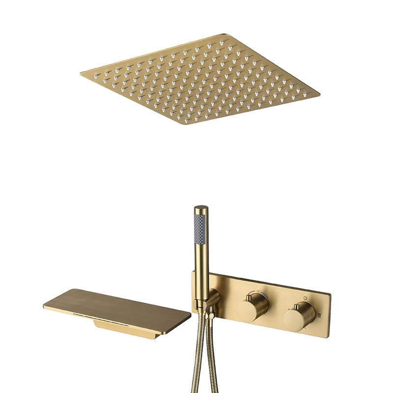 Modern Shower System Brass Temperature Control Fixed Shower Head Shower Combo