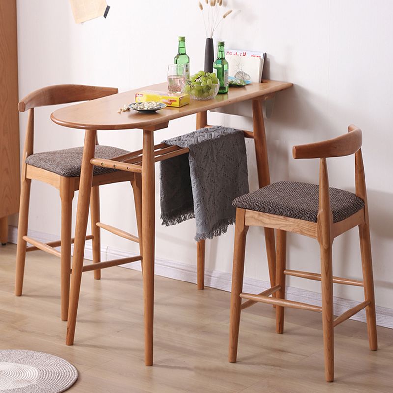Industrial Fabric Counter & Bar Stools Ash Wood Indoor Stools