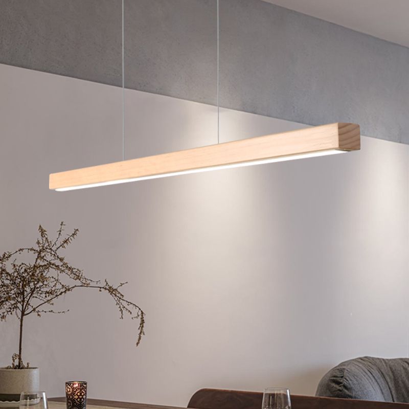 Wooden Island Lamps Modern Acrylic Shade Island Lighting Ideas for Kitchen