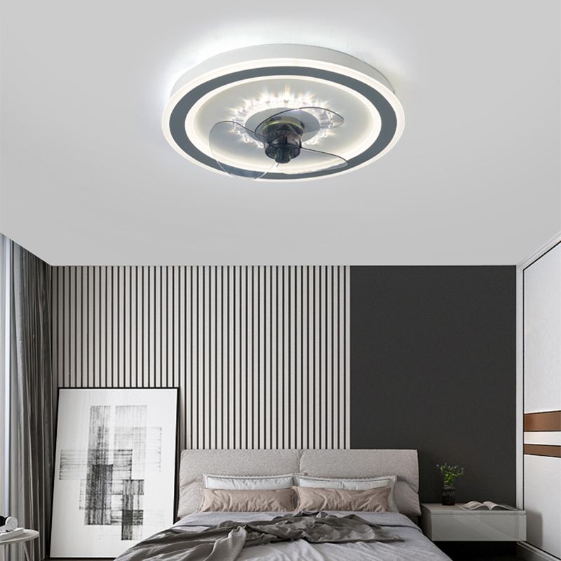 Ultradünne Deckenlüfterbeleuchtung Modernismus Acryl Schlafzimmer LED SEMI BUSH LIGHTURE IN Weiß