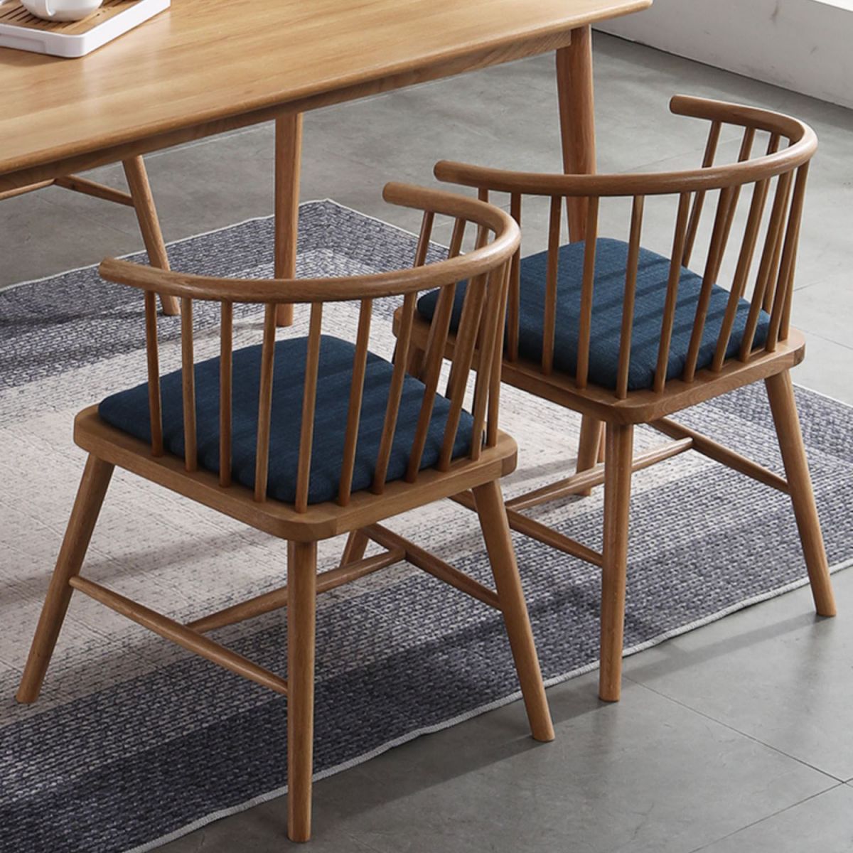 Silla trasera Windsor de estilo moderno, sillones de comedor con patas de madera para cocina