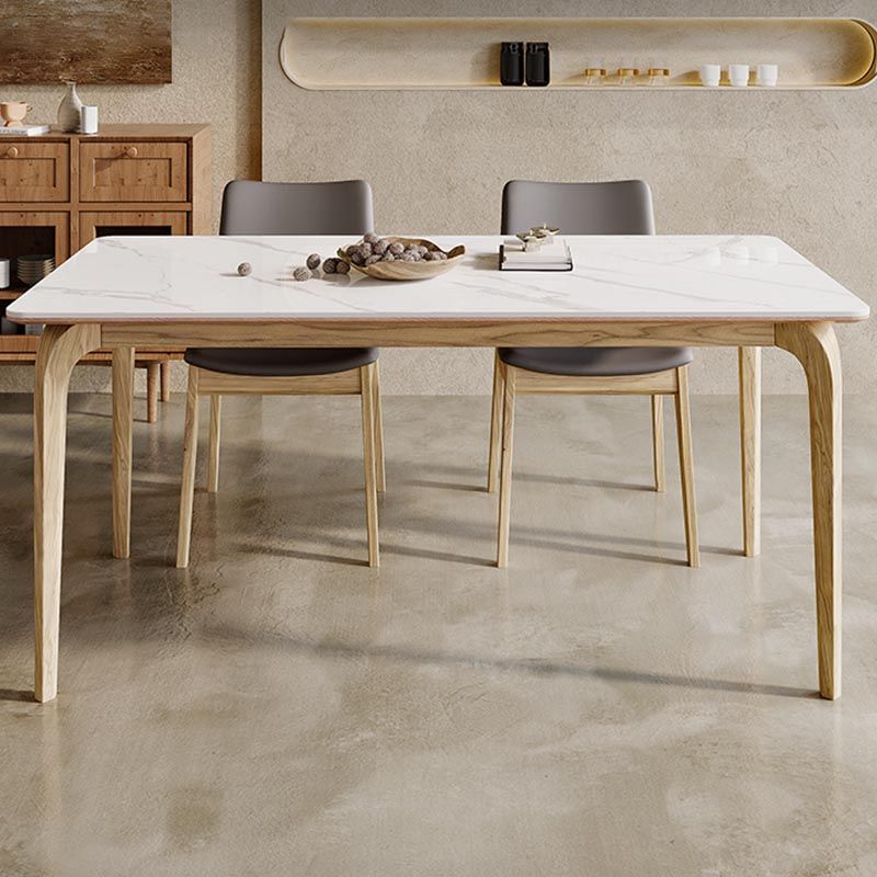 Rectangle Dining Table Solid Wood Base Dining Table for Kitchen