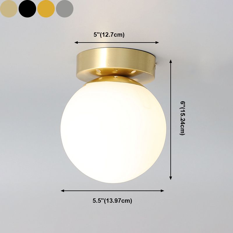 Plafonnier en forme de boule, style moderne et simple, en verre, 1 lumière, montage encastré, pour allée de balcon