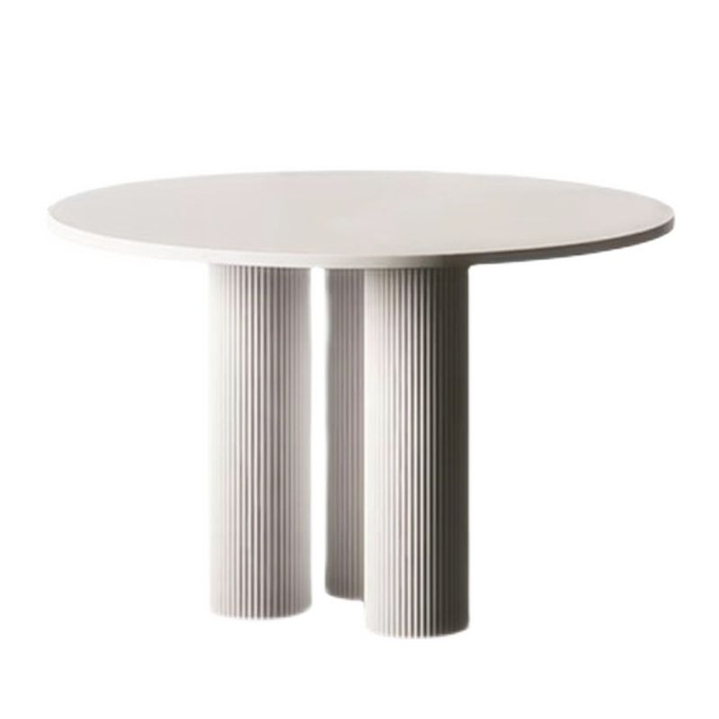 Contemporary Style Dining Table White Round Dinner Table for Home Kitchen Dinner