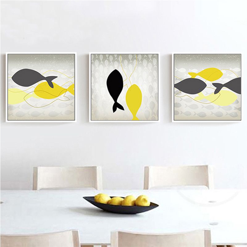 Textured Great Cetacean Painting Canvas Children's Art Wall Decor for Kids Bedroom