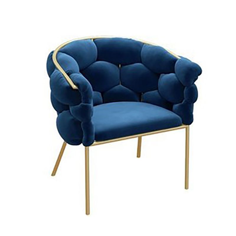 Sloped Arms Vanity Armchair Basic Four Leg Chair with Cushion